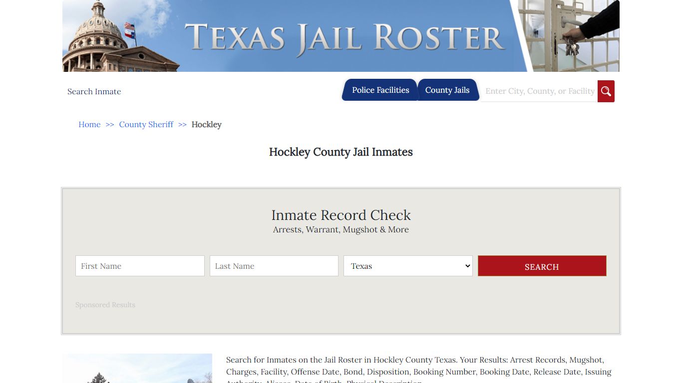 Hockley County Jail Inmates - Jail Roster Search