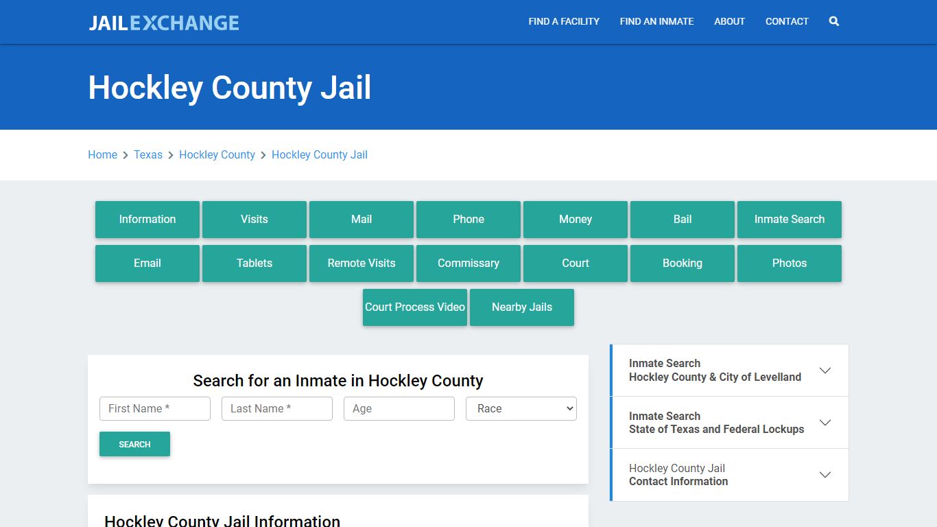 Hockley County Jail Roster Lookup, TX, Inmate Search