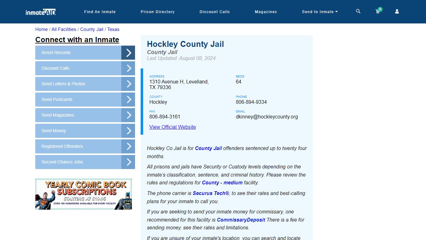 Hockley County Jail - Inmate Locator